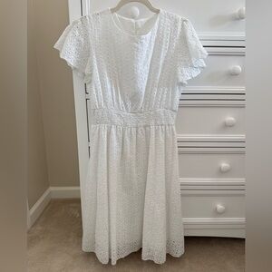 Shein Womens White Eyelet Dress (L)